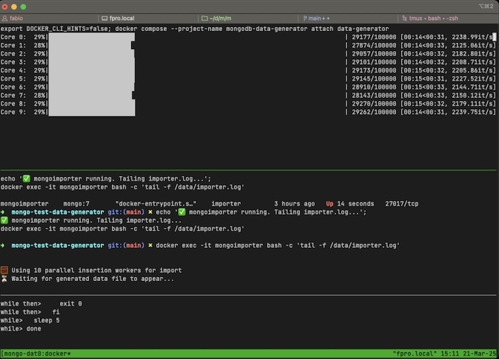 Progress monitoring script screenshot